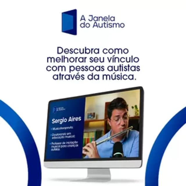 Capa do curso A Janela do Autismo (Música e Autismo), de Sergio Aires