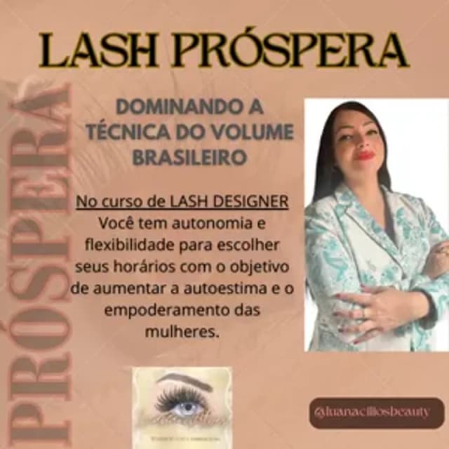 Capa do curso Lash Próspera: Volume Brasileiro, de Luana Alves Pereira