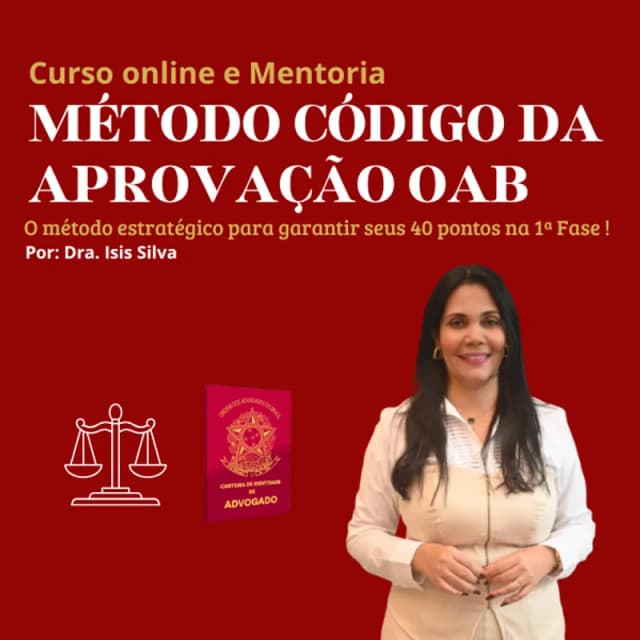 Capa do curso Método Código da aprovação OAB, de Isis Batista Medeiros da Silva