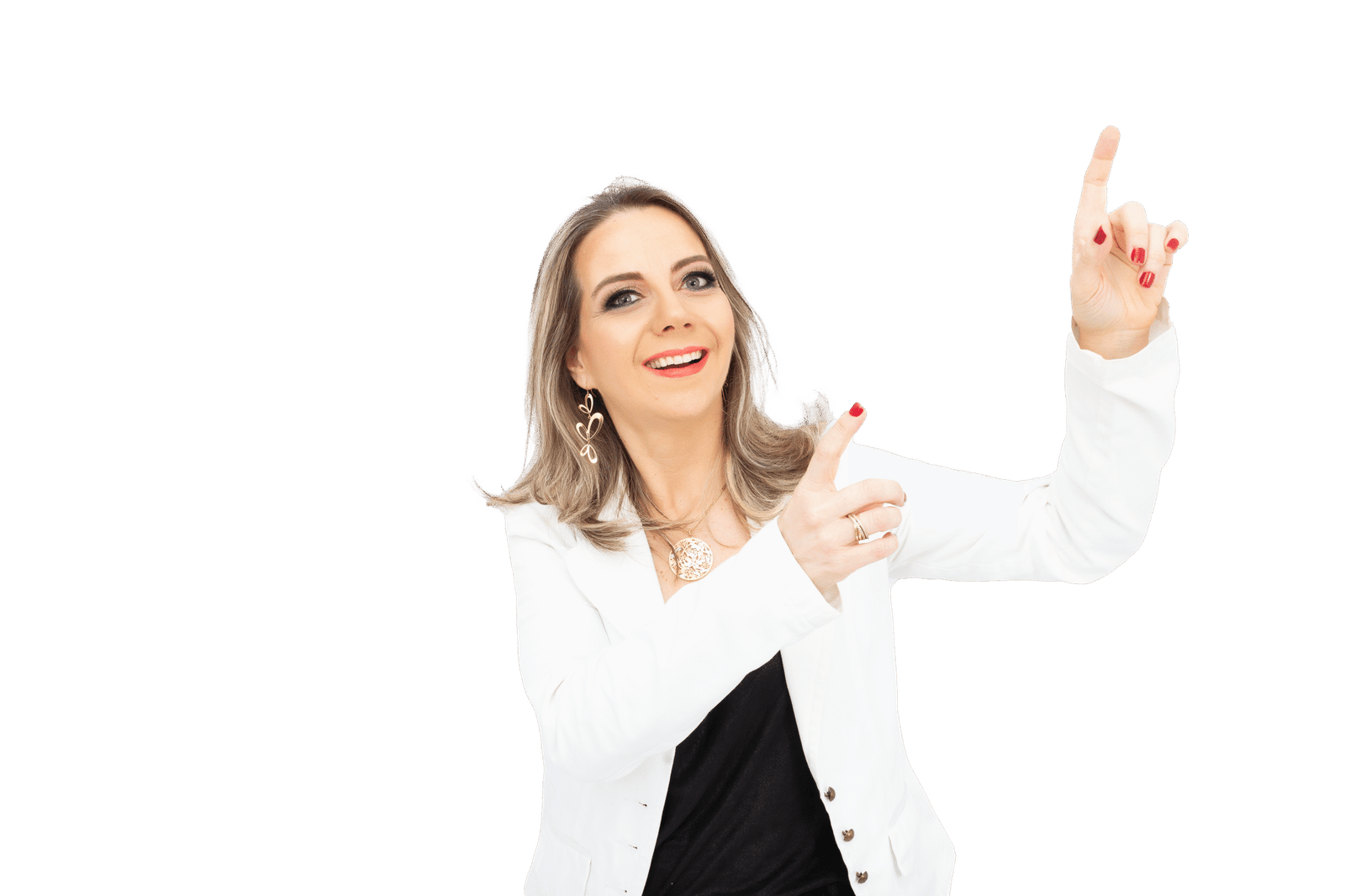 Professora Renata Correa indicando algo